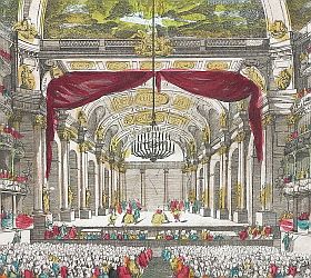 Vue perspective de l’Intérieur de la Salle du Spectactle de Veronne en Italie, Paris: chez Mondhare, 1800, Kupferstich und Radierung auf Papier, Handkoloriert, 30 x 46,5 cm, Theatergrafik-Sammlung 5511 Vue perspective de l’Intérieur de la Salle du Spectactle de Veronne en Italie, Paris: chez Mondhare, 1800, Kupferstich und Radierung auf Papier, Handkoloriert, 30 x 46,5 cm, Theatergrafik-Sammlung 5511